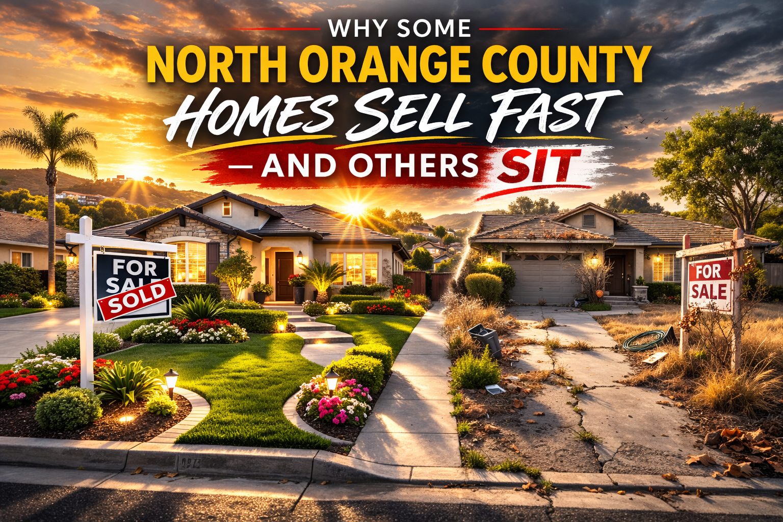 North Orange County homes with strong curb appeal and clean presentation, showing why well-prepared homes attract buyers faster.